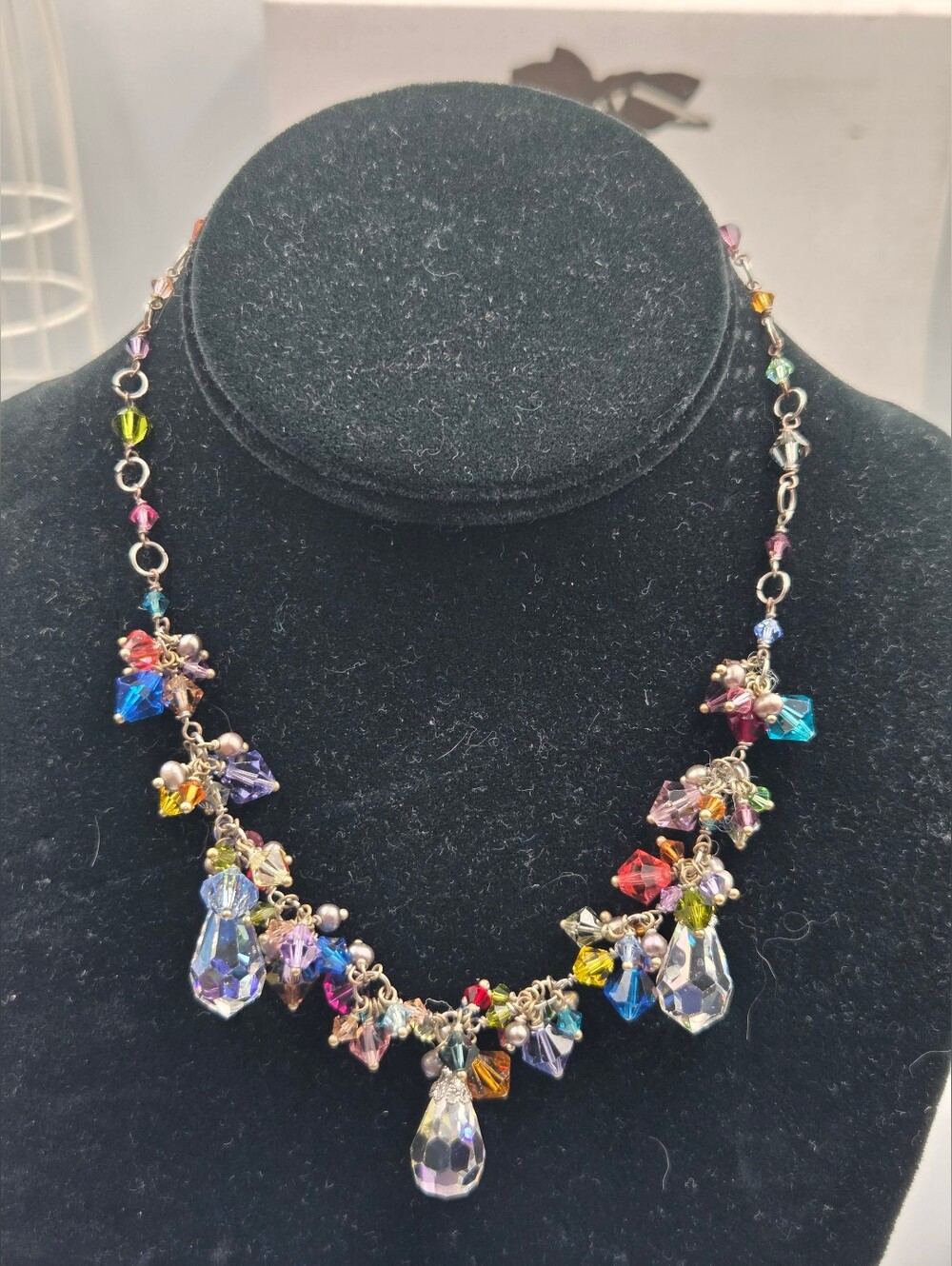 New tapestry of colors in multi Crystal Necklace